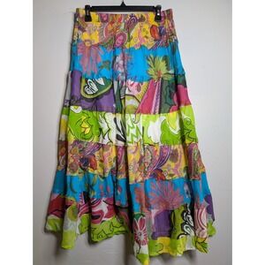 NEW DIRECTION, VTG, TIERED FULL MAXI SKIRT BOHO Small